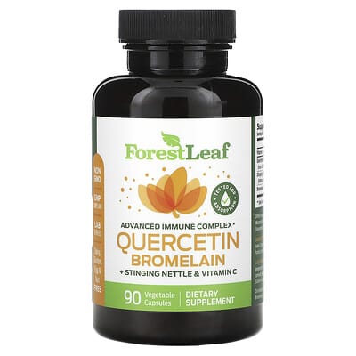 Forest Leaf Quercetin Bromelain + Stinging Nettle & Vitamin C, 90 вегетарианских капсул