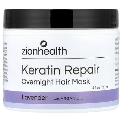 Keratin Repair Overnight Hair Mask, Lavender, 4 fl oz (120 ml)