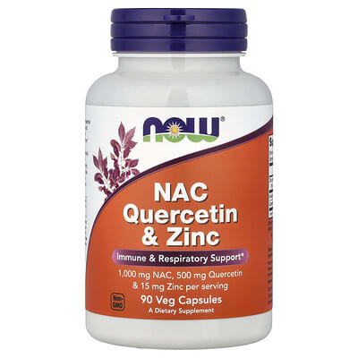 NOW Foods NAC Quercetin & Zinc 90 вегетарианских капсул