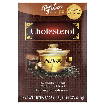 Травяной чай для снижения холестерина, 18 чайных пакетиков, 1.14 oz (32.4 g)