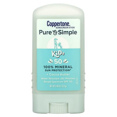 Coppertone Kids Pure & Simple солнцезащитный стик SPF 50 0.49 oz (13.9 g)