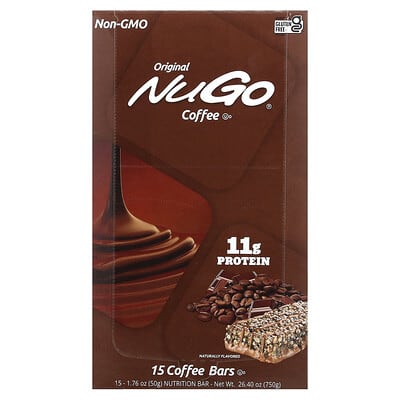 Protein Bars, Coffee, 15 Bars 1.76 oz (50 g) Each