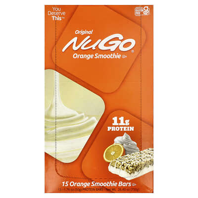 Protein Bars, Orange Smoothie , 15 Bars, 1.76 oz (50 g) Each