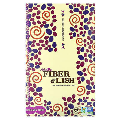 Батончики NuGo Nutrition Fiber d'Lish, корица с изюмом, 16 шт., 1.6 oz (45 g) каждый
