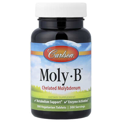 Moly-B™, хелатный молибден, 300 вегетарианских таблеток (500 mcg на таблетку)