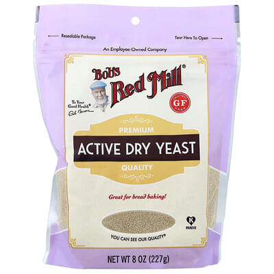 Сухие активные дрожжи, без глютена, 8 oz (227 g)