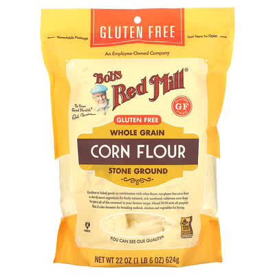 Кукурузная мука Bob's Red Mill без глютена, цельнозерновая, 1 lb 6 oz (624 g)