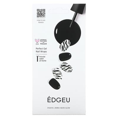 Наклейки для ногтей Perfect Gel ENA 918 Zebra Neon Glow 19 Piece Set