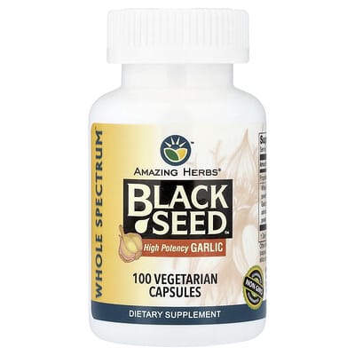 Black Seed™, высокоэффективный чеснок, 100 вегетарианских капсул
