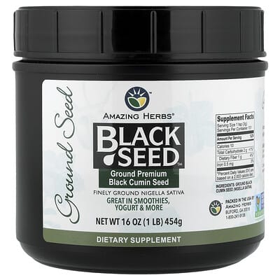 Семена черного тмина Black Seed™, молотые Premium Black Cumin Seed, 1 lb (454 g)