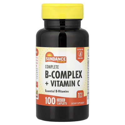 Complete B-Complex + Vitamin C, 100 Vegan Coated Caplets
