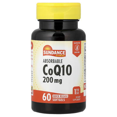 Sundance Vitamins CoQ10, 200 mg, 60 мягких капсул