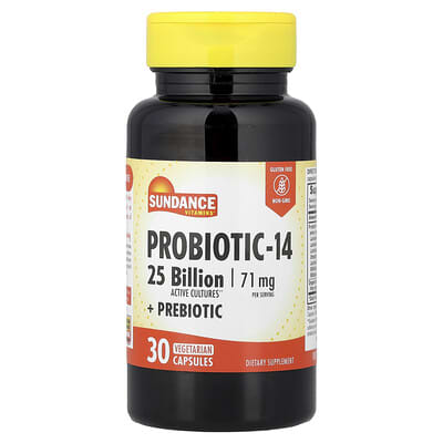 Probiotic-14 + Prebiotic Sundance Vitamins, 30 вегетарианских капсул