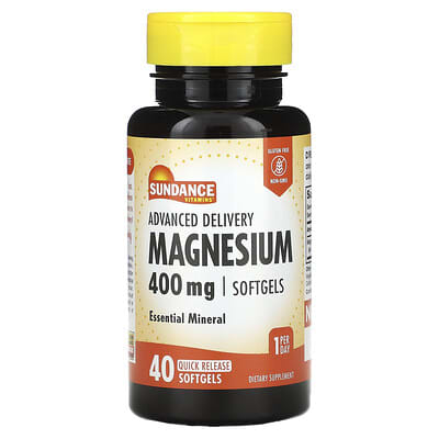 Магний Sundance Vitamins Advanced Delivery, 400 mg, 40 Quick Release Softgels