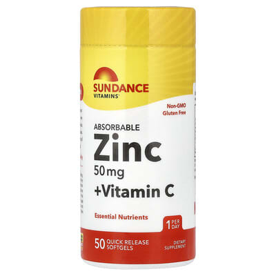 Absorbable Zinc + Vitamin C, 50 Quick Release Softgels