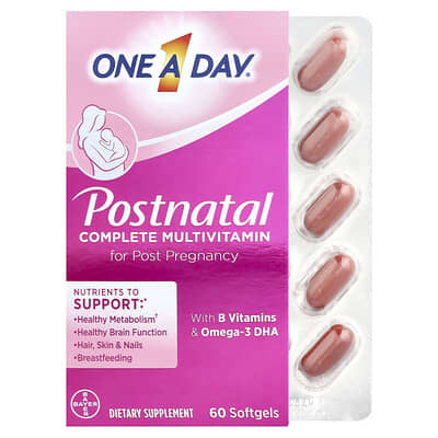 One-A-Day Postnatal Complete Multivitamin, 60 мягких капсул