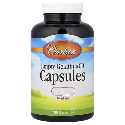 Empty Gelatin Capsules #00, 150 Capsules