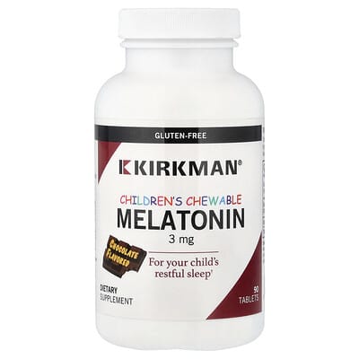 Детский жевательный мелатонин Kirkman Labs, Chocolate, 3 mg, 90 Tablets