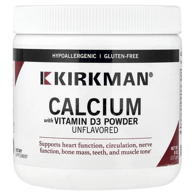 Calcium With Vitamin D3 Powder, Unflavored, 8 oz (227 g)