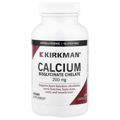 Хелат бисглицината кальция Kirkman Labs 200 mg, 120 капсул