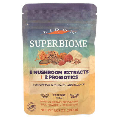 Superbiome, 8 экстрактов грибов + 2 пробиотика, 1.08 oz (30.6 g)