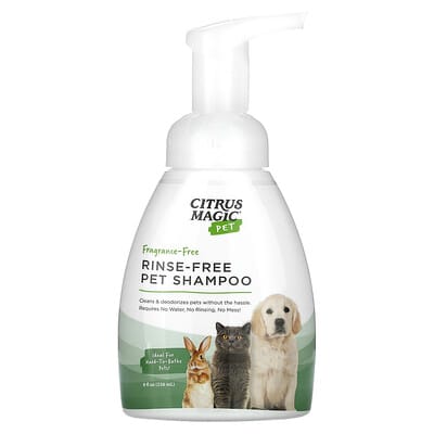 Шампунь для животных Citrus Magic Rinse-Free, без ароматизаторов, 8 fl oz (236 ml)
