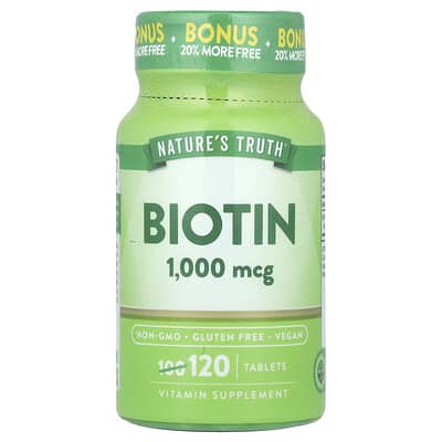 Biotin, 1,000 mcg, 120 Tablets