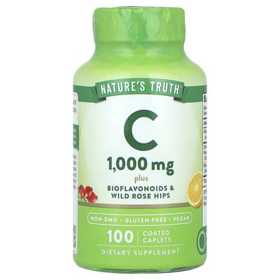 Vitamin C Plus Bioflavonoids & Wild Rose Hips, 100 Coated Caplets