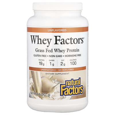Whey Factors®, Grass Fed Whey Protein, Unflavored, 2 lb (907 g)