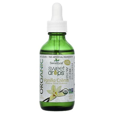 Органические сладкие капли Organic Sweet Drops™, Ванильный крем, 2 fl oz (60 ml)