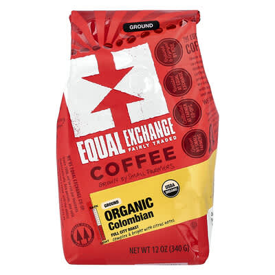 Organic Coffee, Colombian, Ground, Full City Roast, 12 oz (340 g)