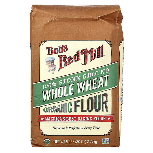 Цельнозерновая пшеничная мука Bob's Red Mill Organic, 80 oz (2.27 kg)