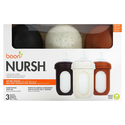 Бутылочки Boon Nursh®, Silicone Pouch, 8 oz (236 ml) Each, 3 шт