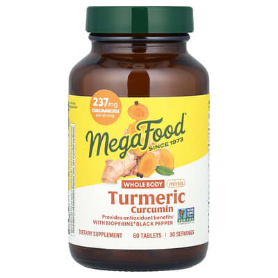 MegaFood Turmeric Curcumin, Whole Body Minis, 60 таблеток