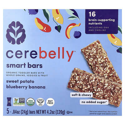 Детские батончики Cerebelly Organic Sweet Potato Blueberry Banana 5 шт.