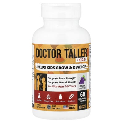 Doctor Taller™, для детей от 2 до 9 лет, виноград, 60 жевательных таблеток