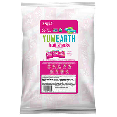 Фруктовые снеки без глютена, тропические, 35 упаковок, 0.7 oz (19.8 g) каждая