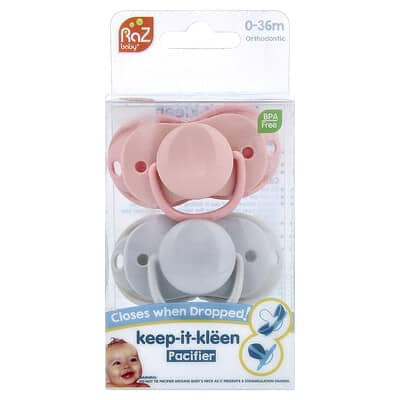 Прорезыватель Keep-It-Kleen, 0-36m, Pink & Gray, 2 шт.