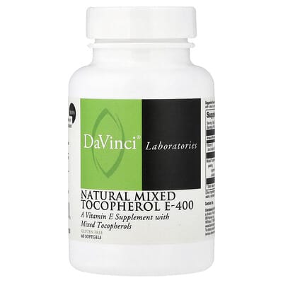 Натуральный витамин E DaVinci Laboratories E-400, 60 капсул