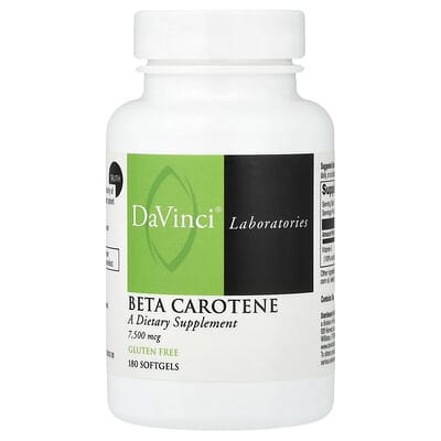 Бета-каротин DaVinci Laboratories, 7,500 mcg, 180 Softgels