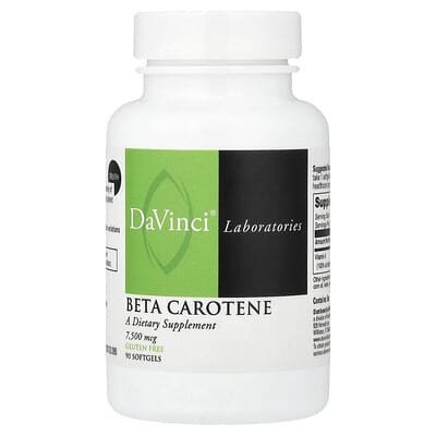 Бета-каротин 7,500 mcg, 90 мягких капсул