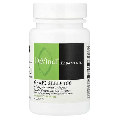 Экстракт семян винограда DaVinci Laboratories 100%, 100 mg, 60 Capsules