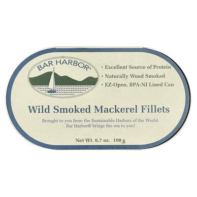Wild Smoked Mackerel Fillets, 6.7 oz (190 g)