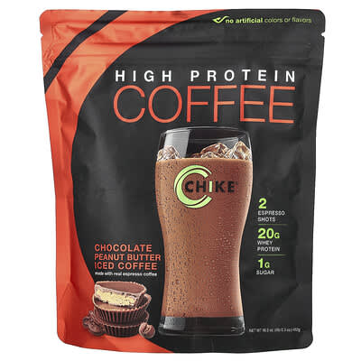 Кофе с высоким содержанием белка High Protein Iced Coffee, Chocolate Peanut Butter, 1 lb 0.3 oz (462 g)