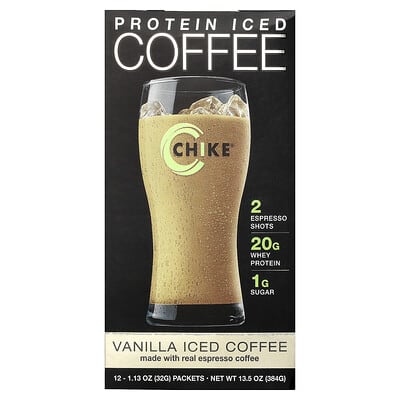 Protein Iced Coffee, Vanilla, 12 Packets, 1.13 oz (32 g) Each