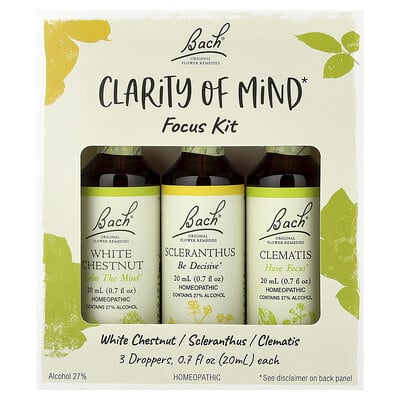 Bach Clarity of Mind Набор для концентрации внимания, 3 флакона по 20 ml