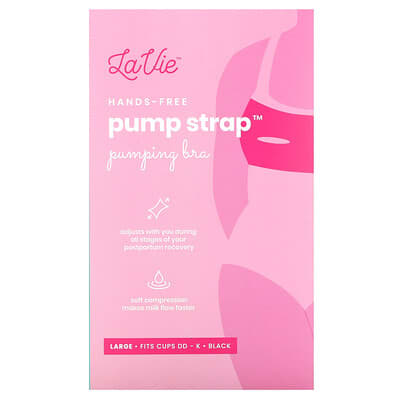 Pump Strap, Hands-Free Pumping Bra, Large, Black, 1 Count