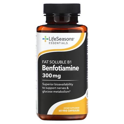 Benfotiamine Fat Soluble B1, 60 вегетарианских капсул (150 mg на капсулу)