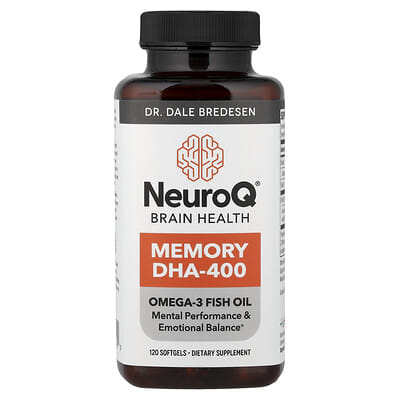 NeuroQ® для здоровья мозга и памяти DHA-400, 120 мягких капсул