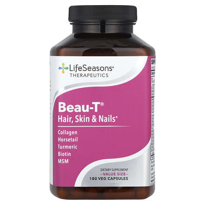 LifeSeasons Therapeutics, Beau-T®, для волос, кожи и ногтей, 180 вегетарианских капсул